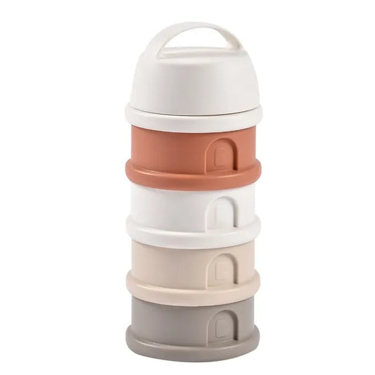 Beaba Formula Milk Container 4 Compartments - Cotton White Terracotta