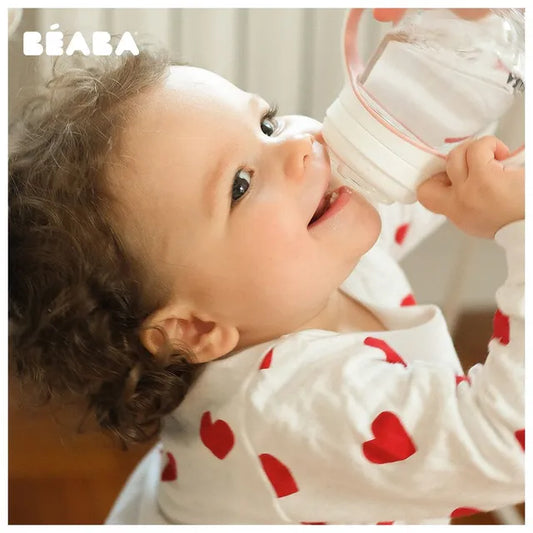 2-in-1 Learning Bottle 210ml+Silicone Sleeve Pink