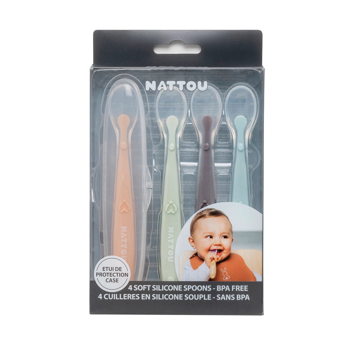 Set 4 spoons with case