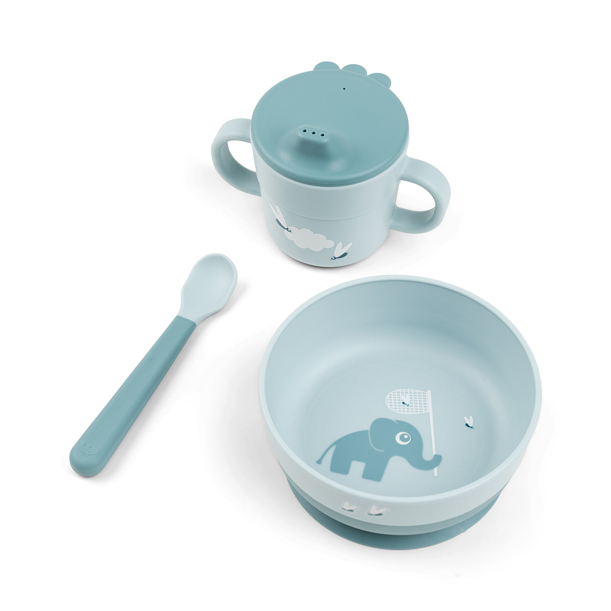 Foodie first meal set suction Elphee Blue