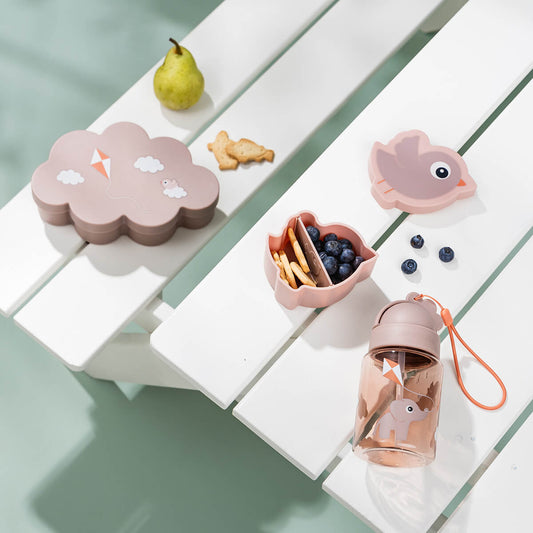 Lunch & snack box w/straw bottle Playground Powder