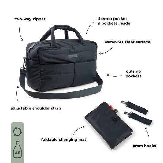 Quilted Changing Bag Black