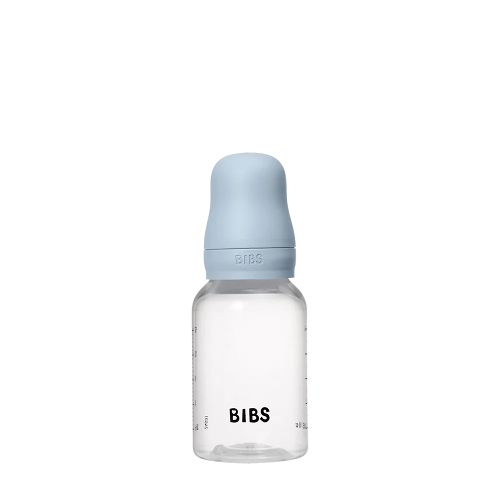BIBS Baby Bottle Round Nipple Latex 1 Pack 150 Ml Slow Flow Baby Blue
