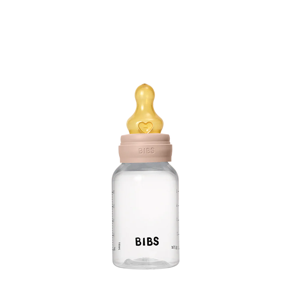 BIBS Baby Bottle Round Nipple Latex 1 Pack 150 Ml Slow Flow Blush