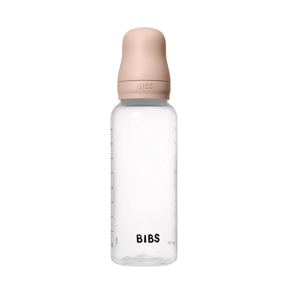 BIBS Baby Bottle Round Nipple Latex 1 Pack 270 Ml Medium Flow Blush