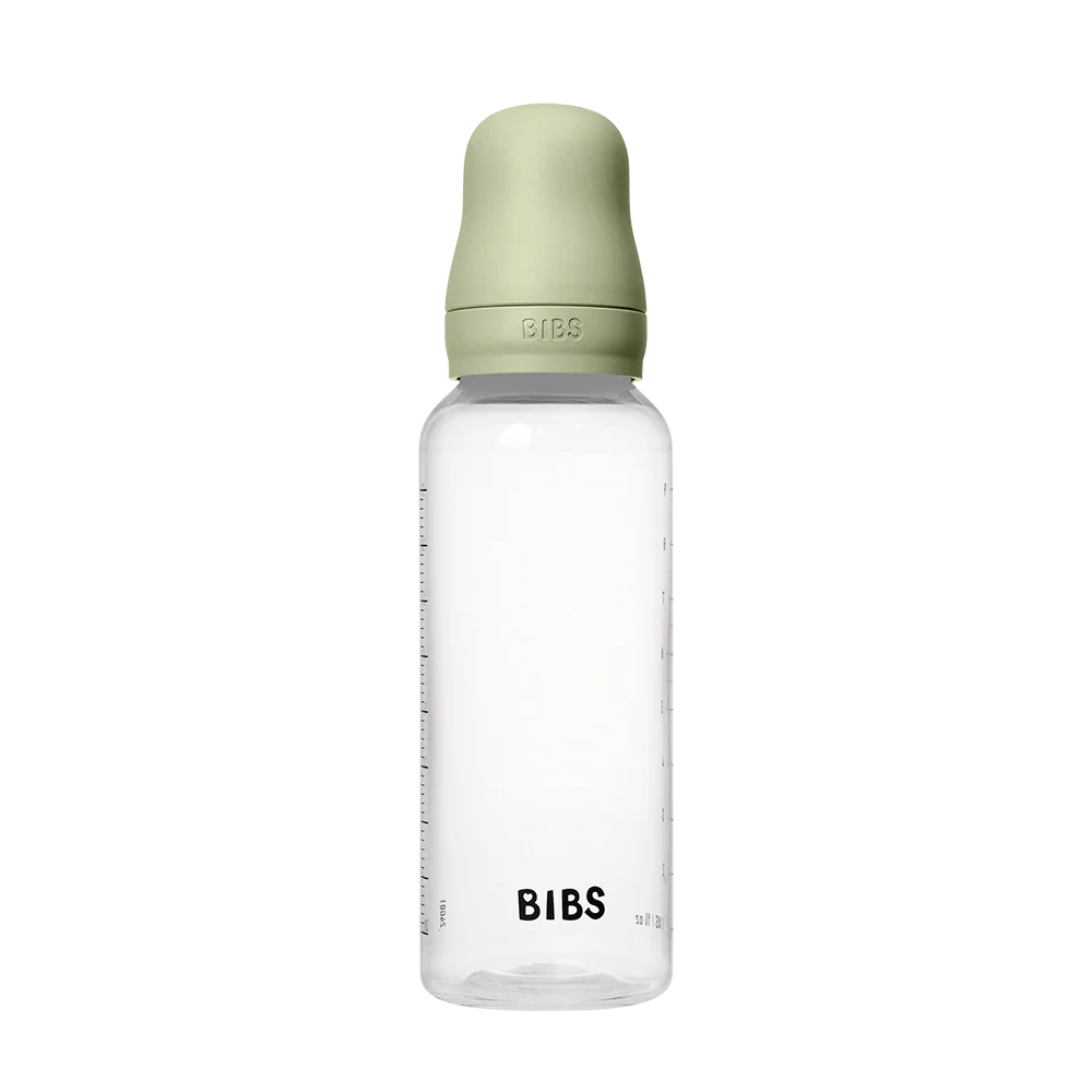 BIBS Baby Bottle Round Nipple Latex 1 Pack 270 Ml Medium Flow Sage