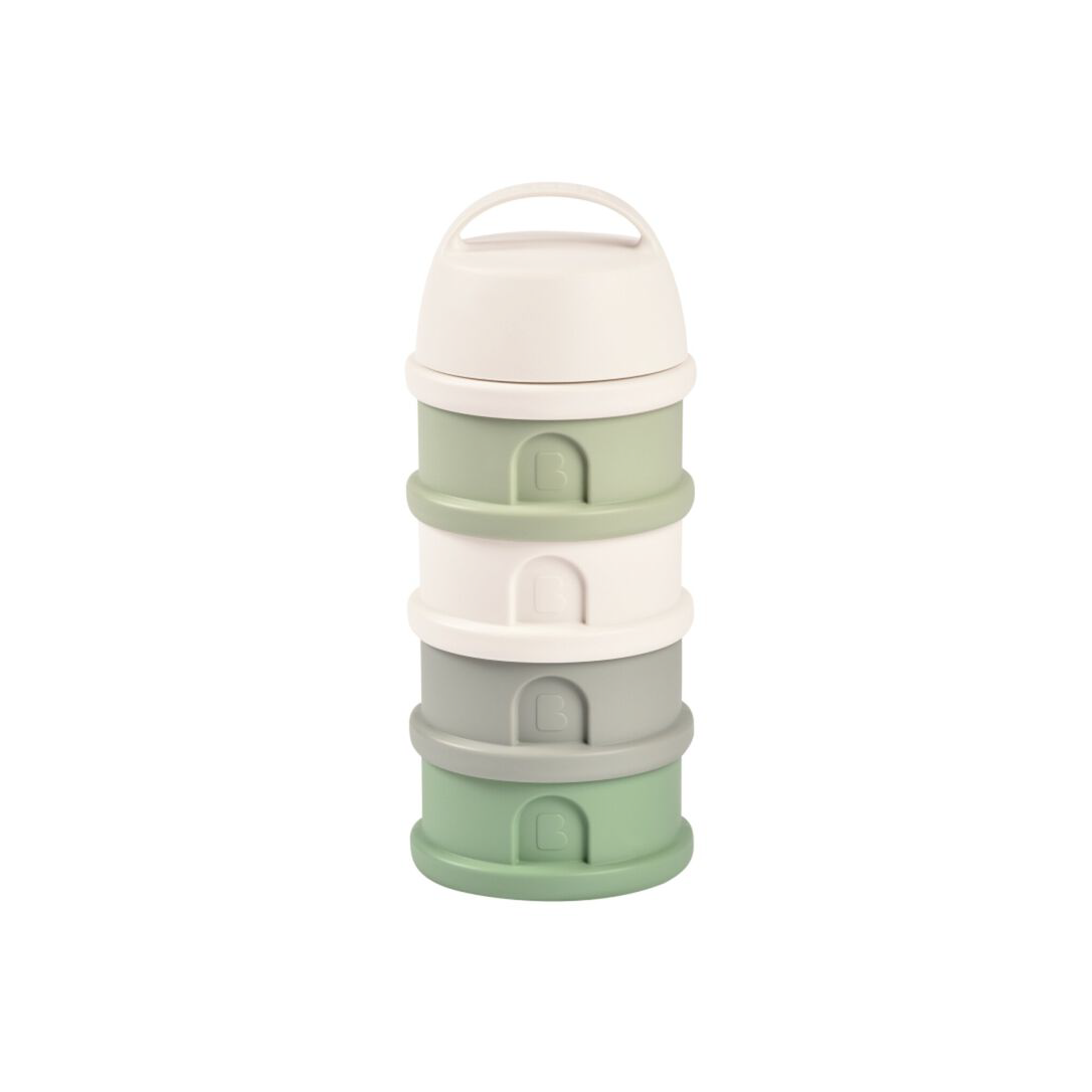 Formula Milk Container - 4 Compartments - Cottonwhite / Sagegreen