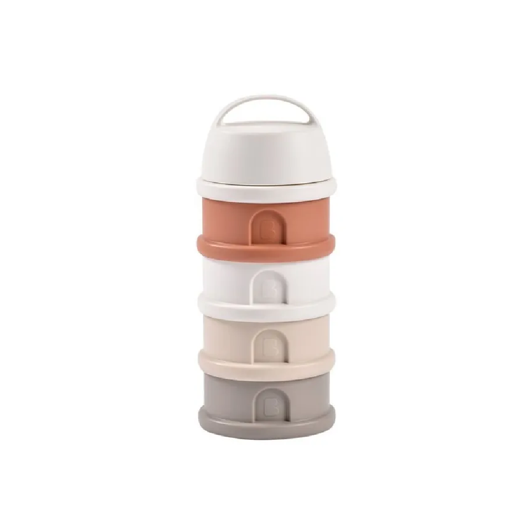 Beaba Formula Milk Container 4 Compartments - Cotton White Terracotta