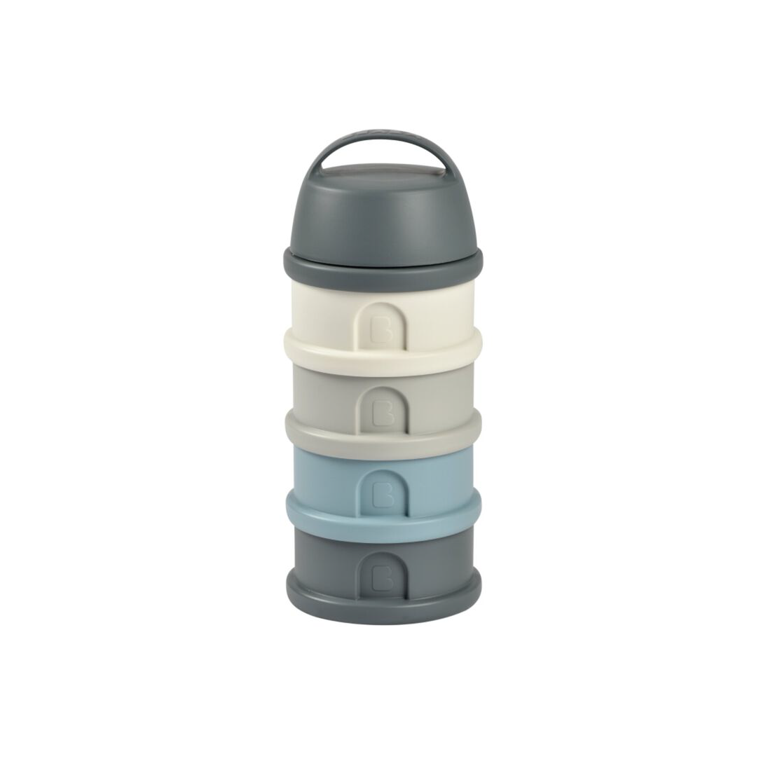 Formula Milk Container - 4 Compartments - Mineral grey / blue