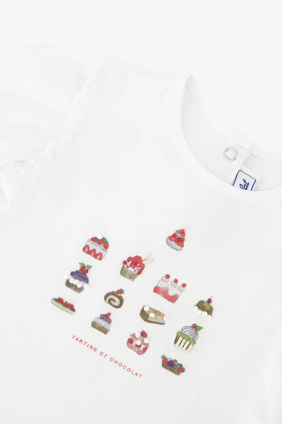 T-shirt Cherry cotton cake print