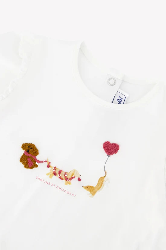 T-shirt Ecru dog print cotton
