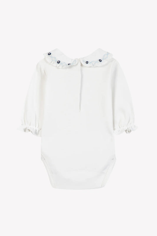 Body Cotton cloud Ruffled collar blue flowers