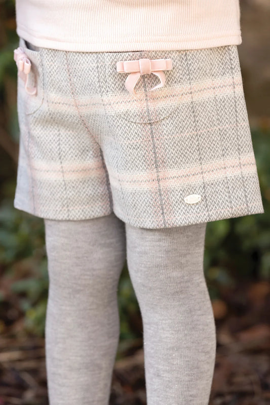 Shorts Mid-beige wool check