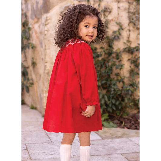 Poinsettia Baby Dress - Cerise