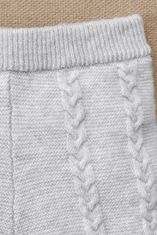 Long outfit Mottled grey cable-knit wool