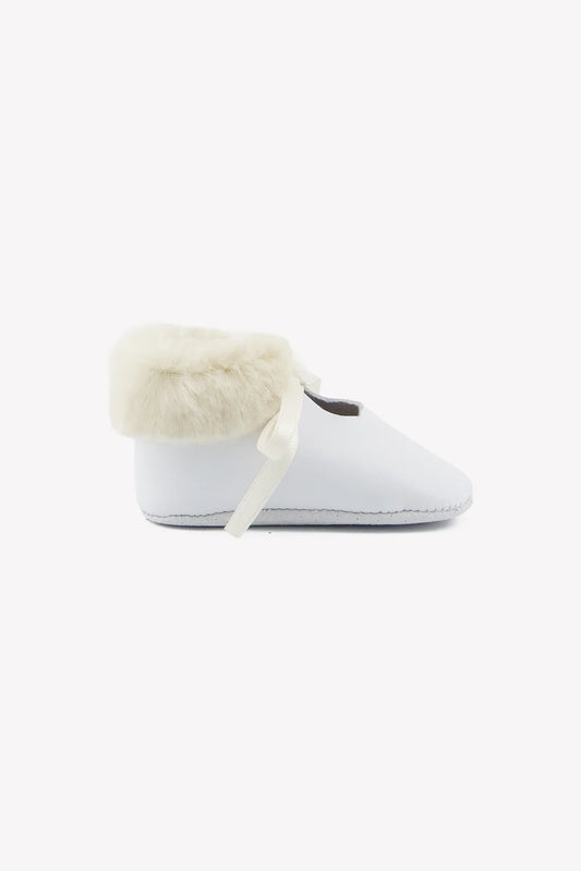Shoes Ecru leather Imitation fur