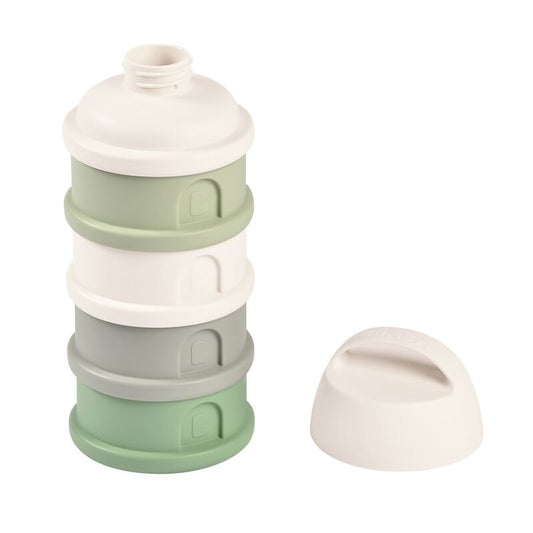 Formula Milk Container - 4 Compartments - Cottonwhite / Sagegreen