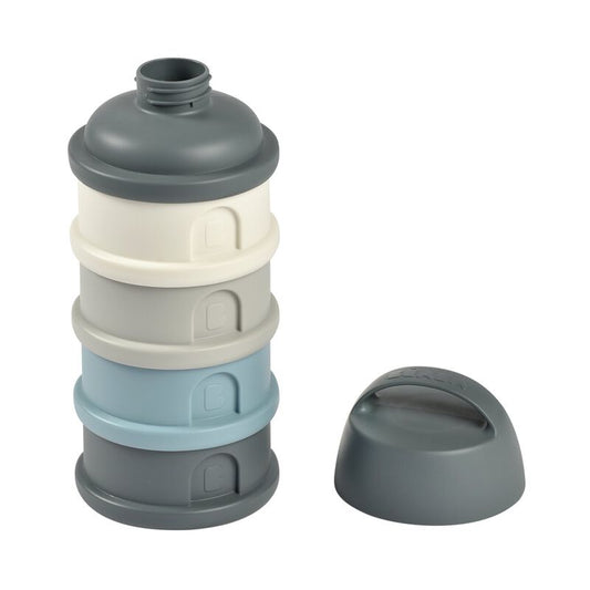 Formula Milk Container - 4 Compartments - Mineral grey / blue