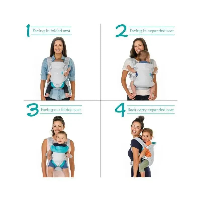 Flip 4-in-1 Light & Airy ConvertibleCarrier - Light grey & teal