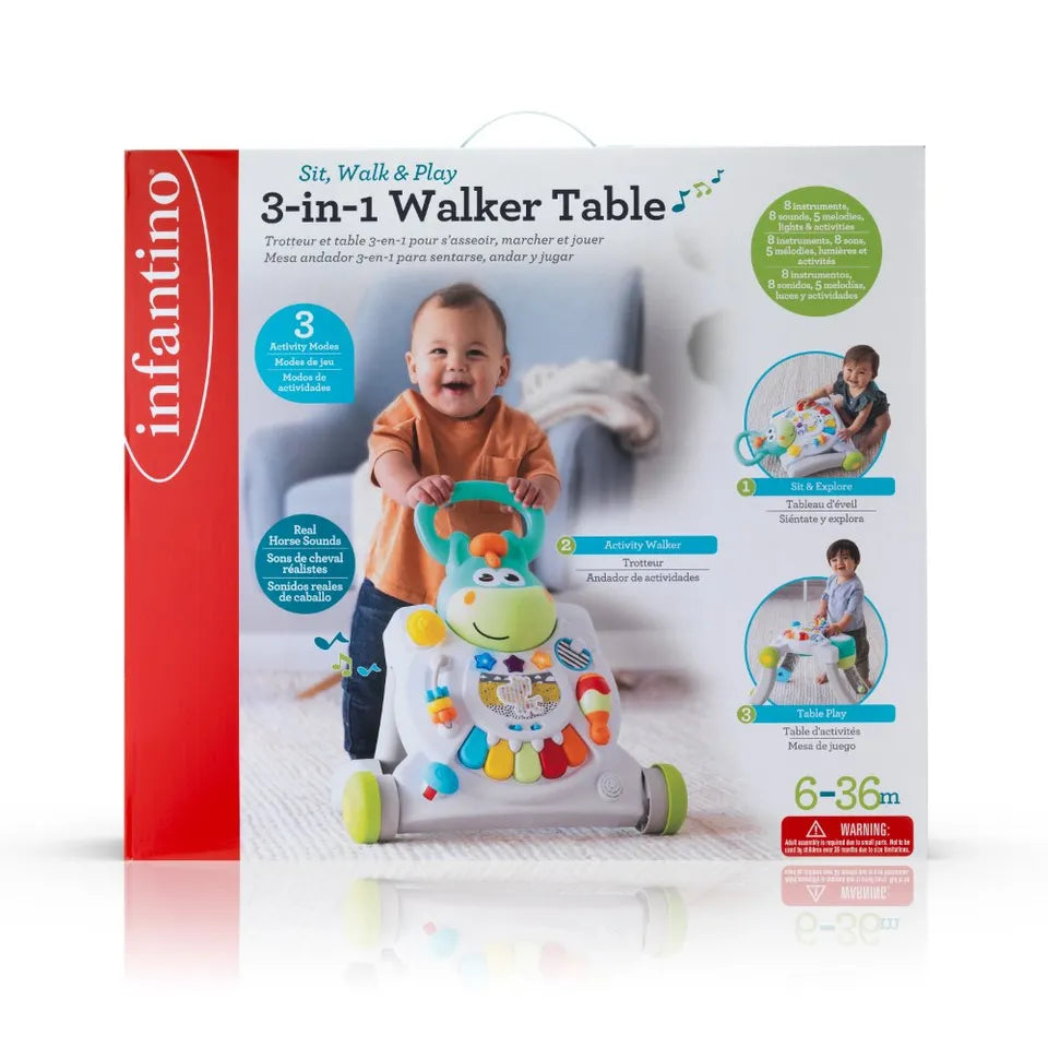 Sit, Walk & Play 3-in-1 Walker Table