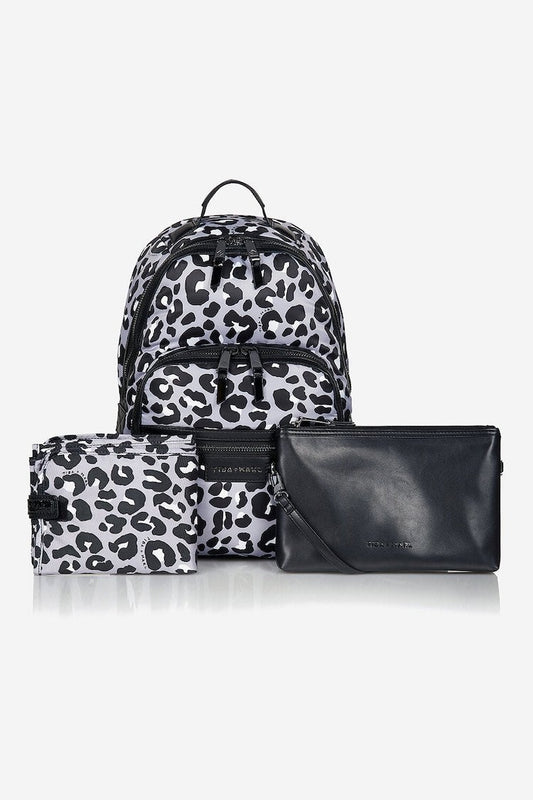 Elwood Changing Backpack Grey/black leopard print