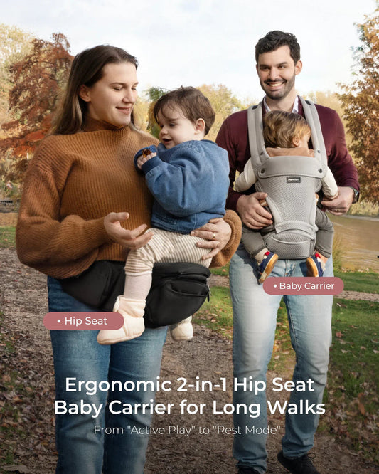 2-in-1 Ergonomic Hip Seat Baby Carrier/air mesh grey (0-36M)
