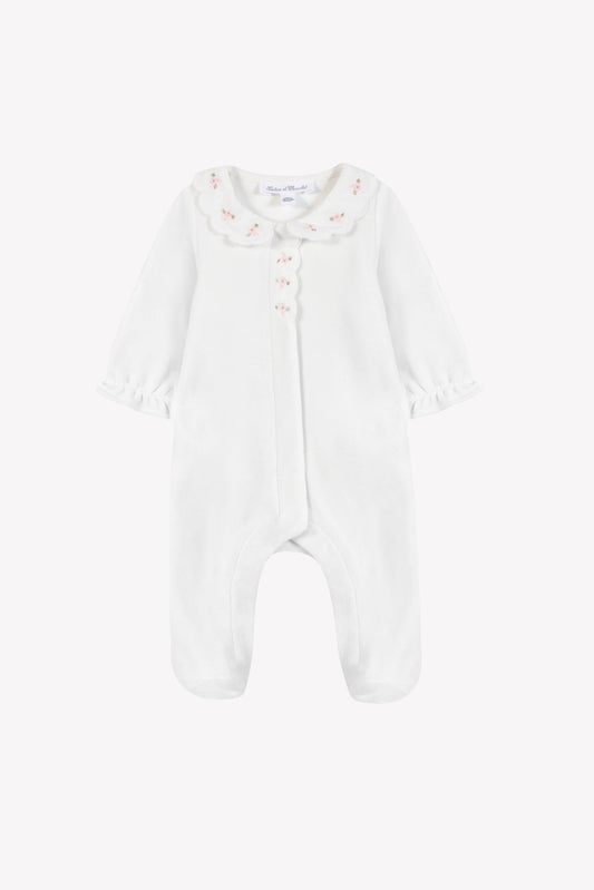 Pajamas
Ecru pale Velvet Peter pan collar Scalloped
