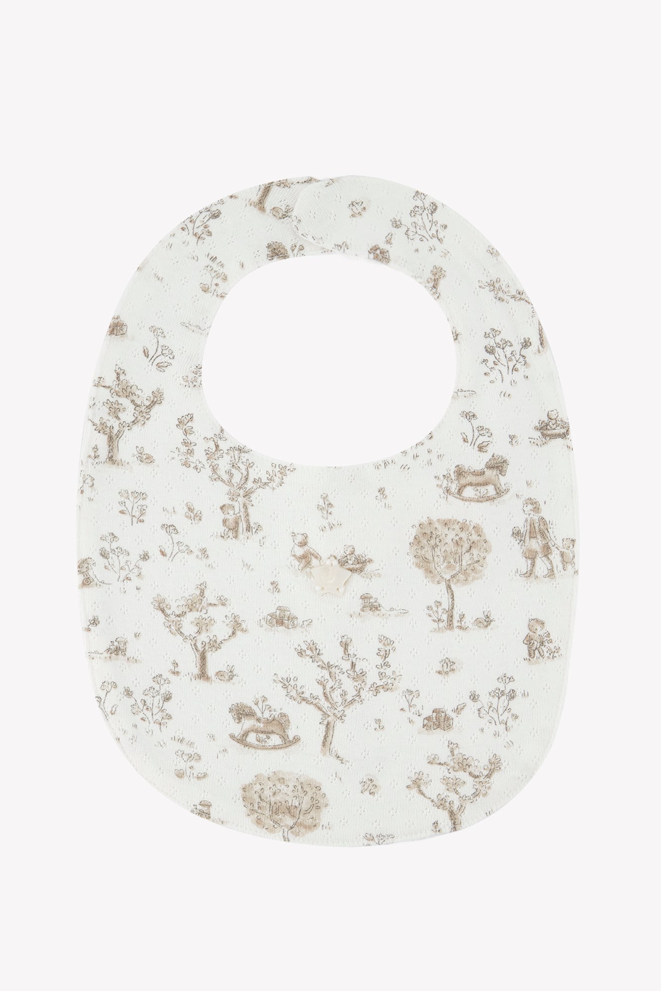 Bib
Ecru fantasy garden cotton