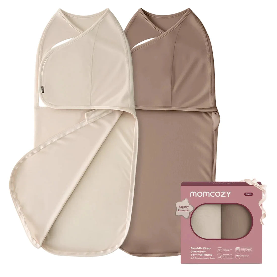 Momcozy - Easy Swaddle Wrap | 0-3M | 2-Pack | Harmony Brown