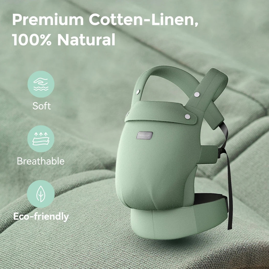Momcozy - Cotton Linen Baby Carrier | Sage