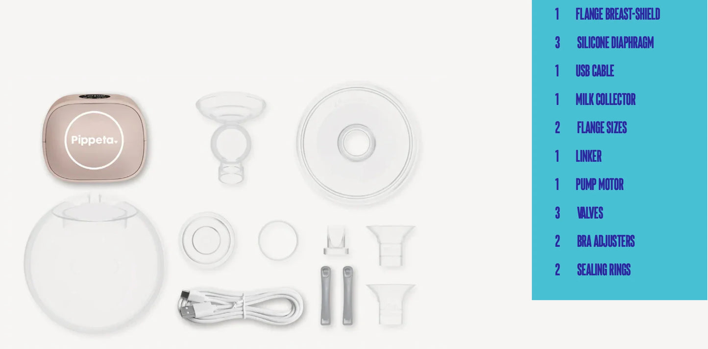 Pippeta LED Wearable Handsfree Breast Pump | Ash Roe (Pack of 2)