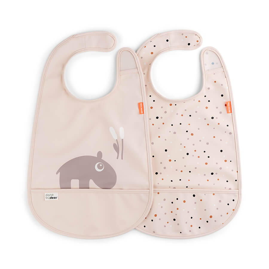 Bib with velcro 2-pack - Ozzo - Powder