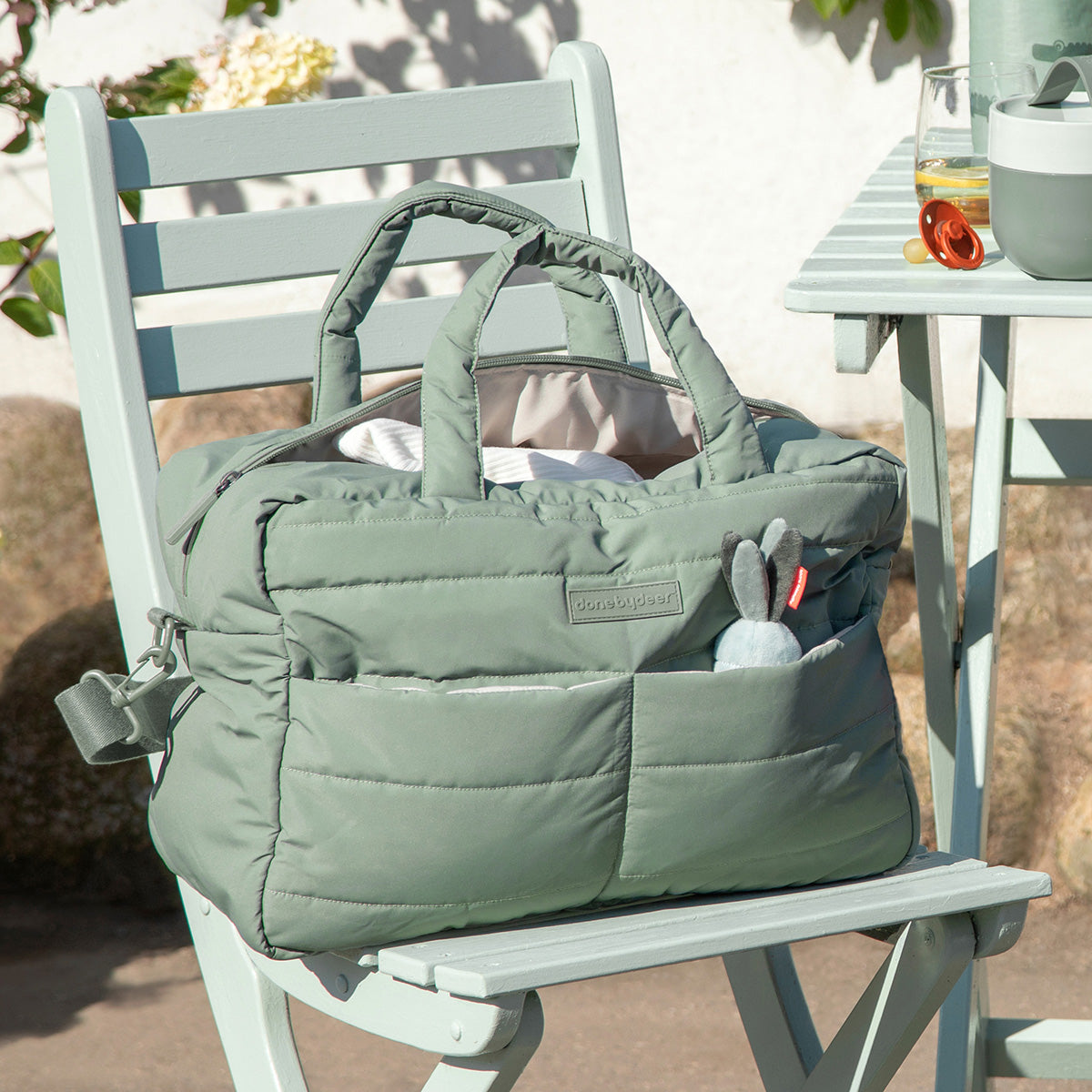 Quilted Changing Bag Green