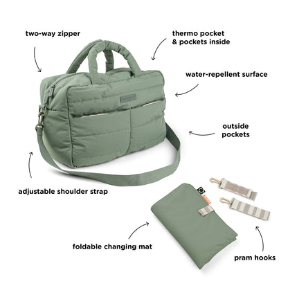 Quilted Changing Bag Green
