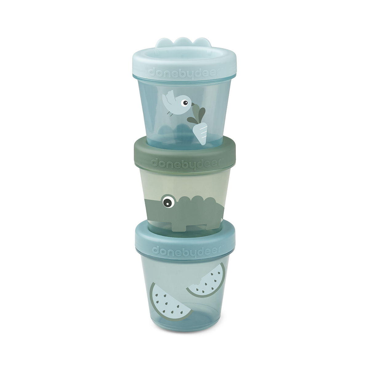 Baby food container 3-pack - Croco- Green