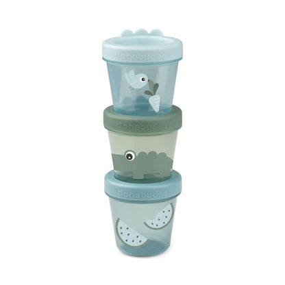 Baby food container 3-pack - Croco- Green