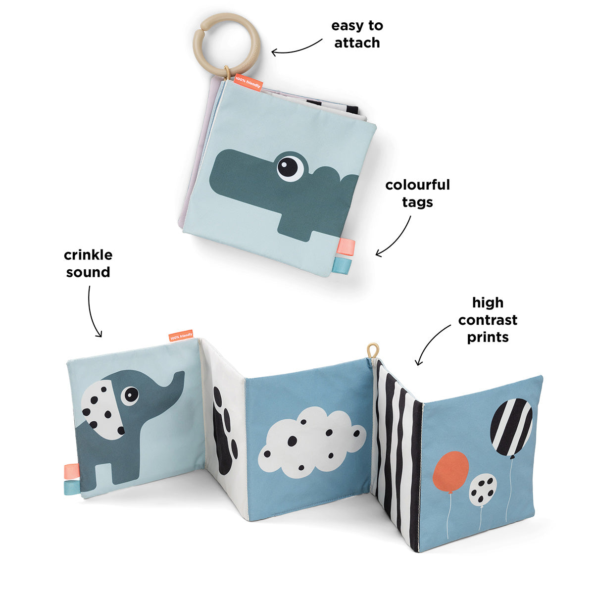 Fold-out soft book Deer friends Colour mix