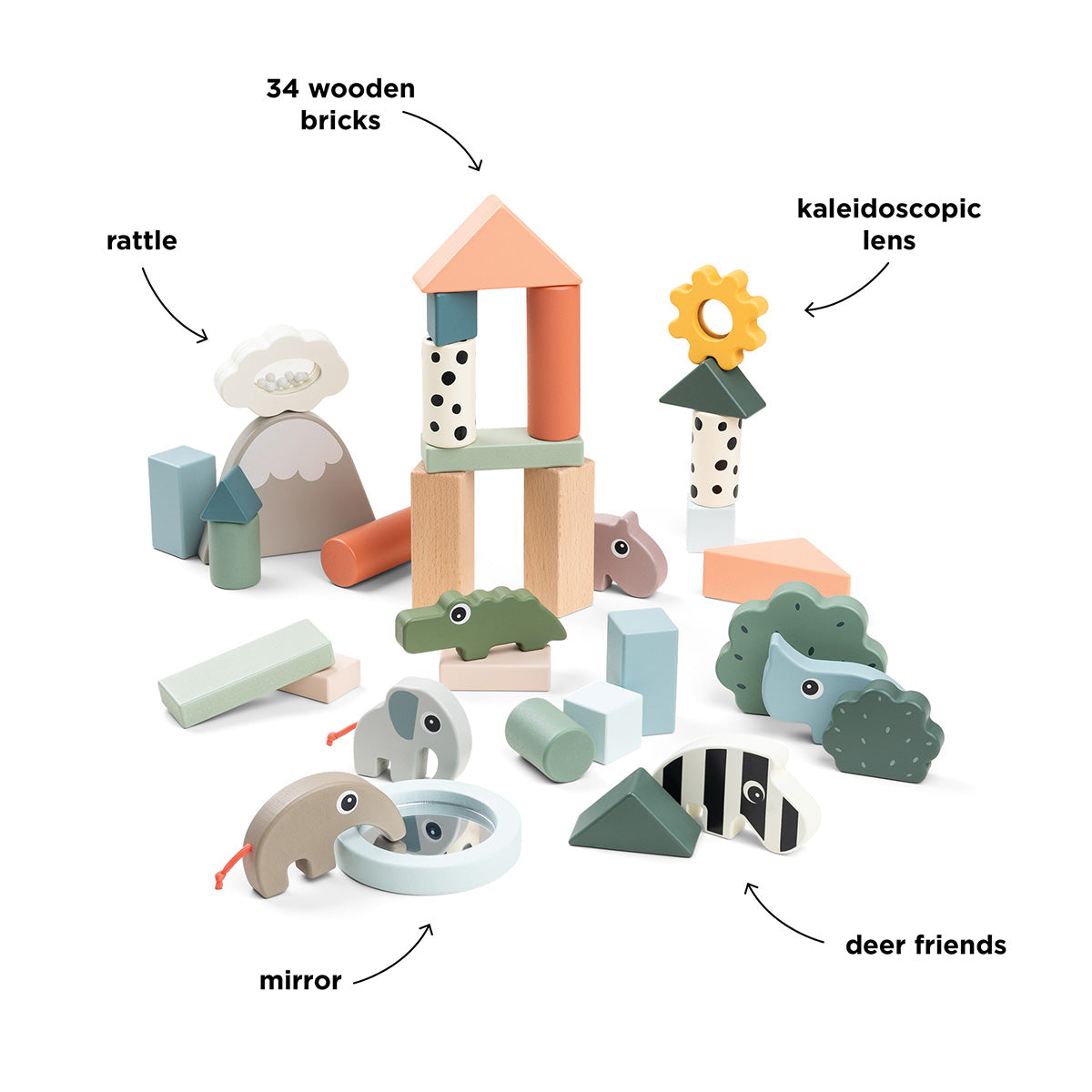 Building block set 34 pcs Deer friends Colour mix