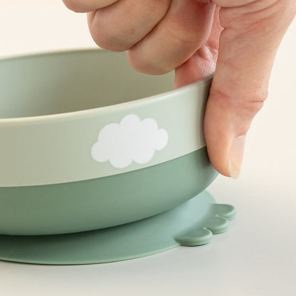 Foodie first meal set w/suction - Happy clouds - Green