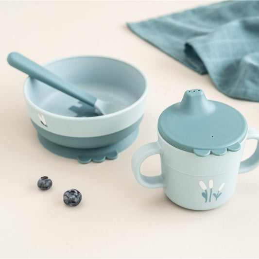 Foodie first meal set suction Elphee Blue