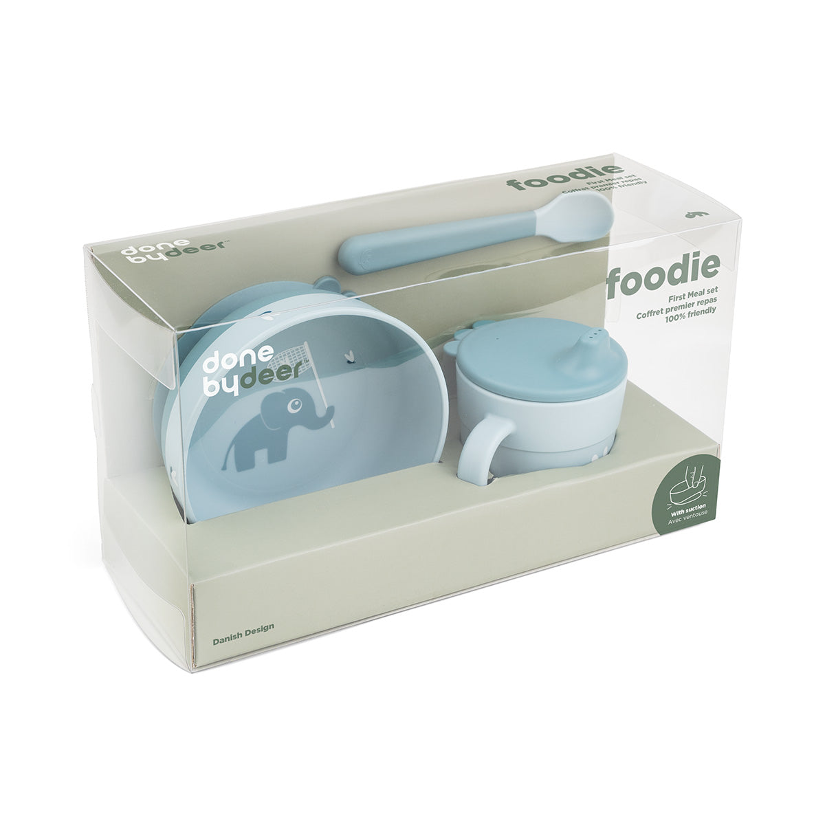 Foodie first meal set suction Elphee Blue