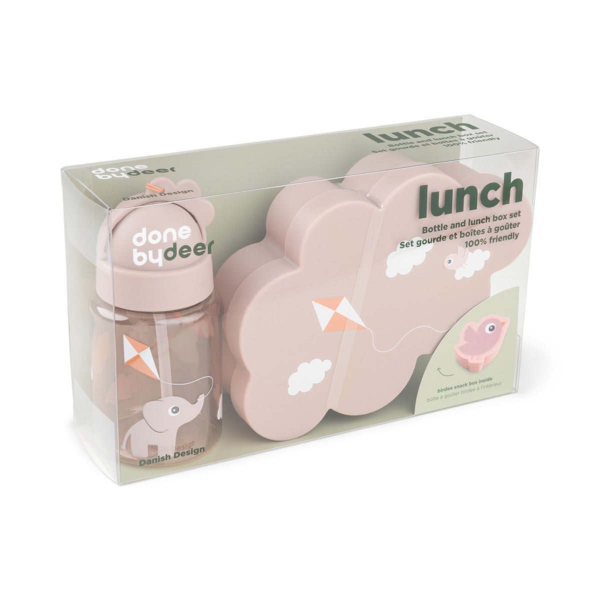 Lunch & snack box w/straw bottle Playground Powder