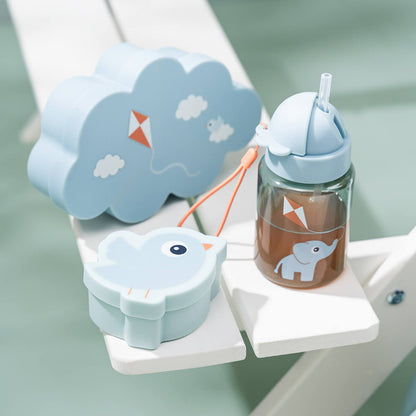 Lunch & snack box w/straw bottle Playground Blue