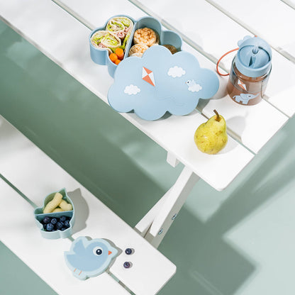 Lunch & snack box w/straw bottle Playground Blue