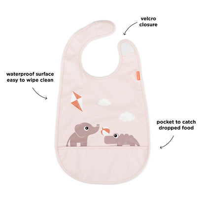 Bib with velcro - Elphee - Powder