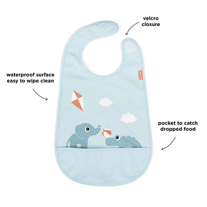 Bib with velcro - Elphee - Blue