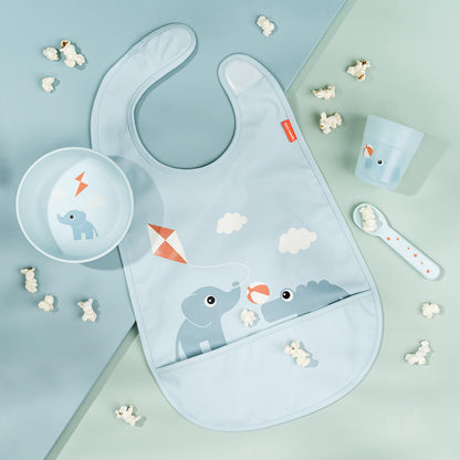 Bib with velcro - Elphee - Blue