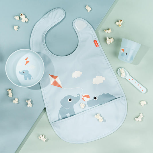 Bib with velcro - Elphee - Blue