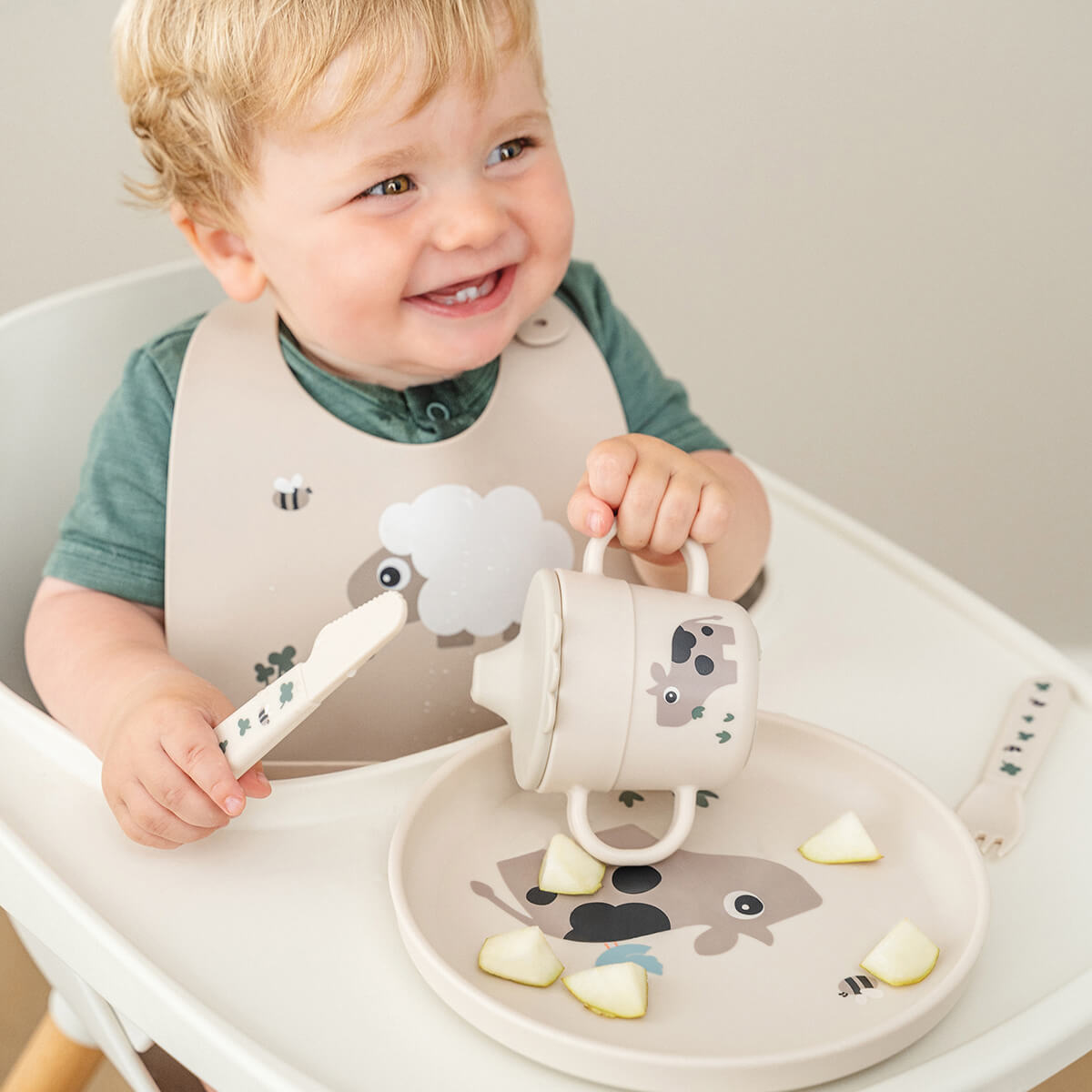 Foodie cutlery set - Tiny farm - Sand