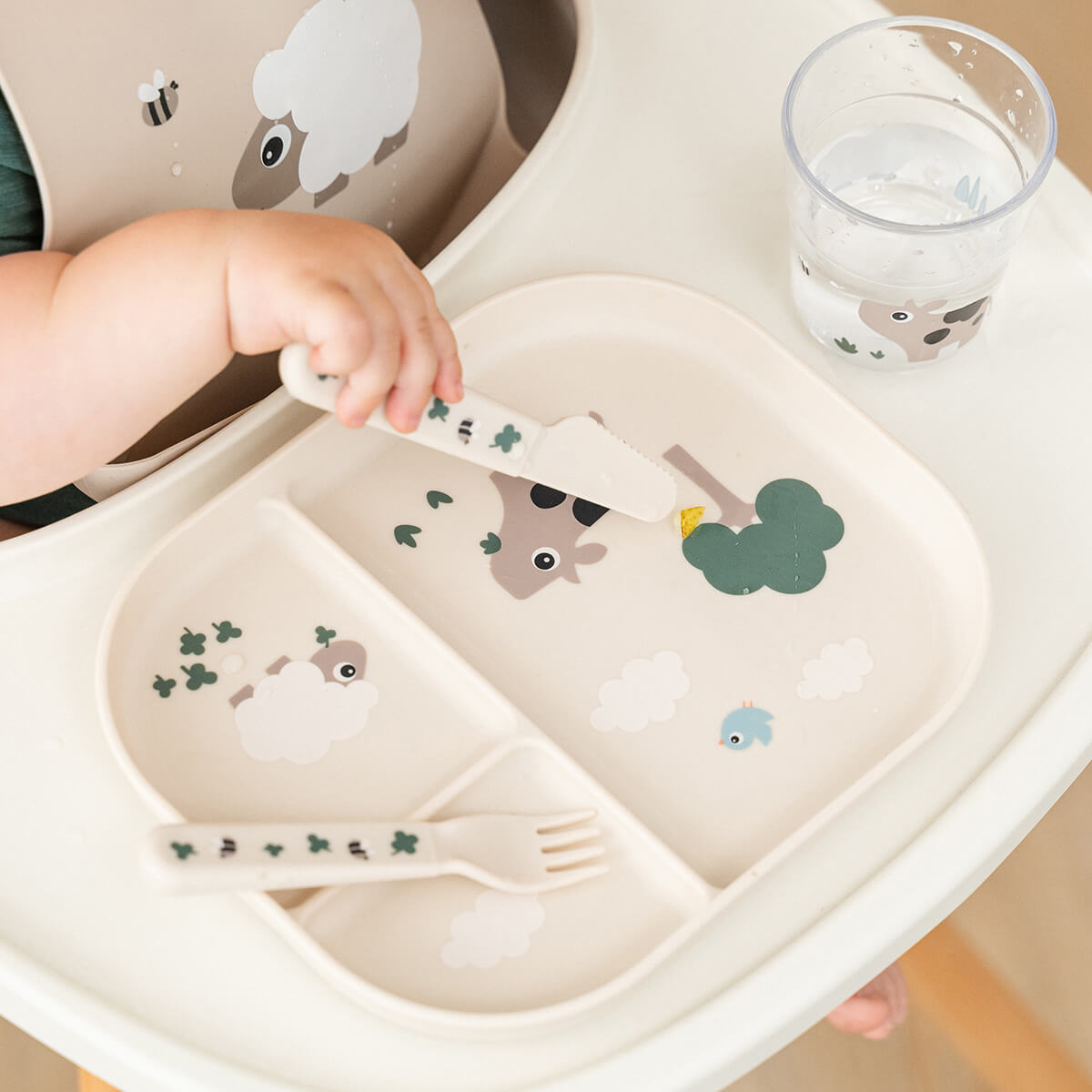 Foodie cutlery set - Tiny farm - Sand